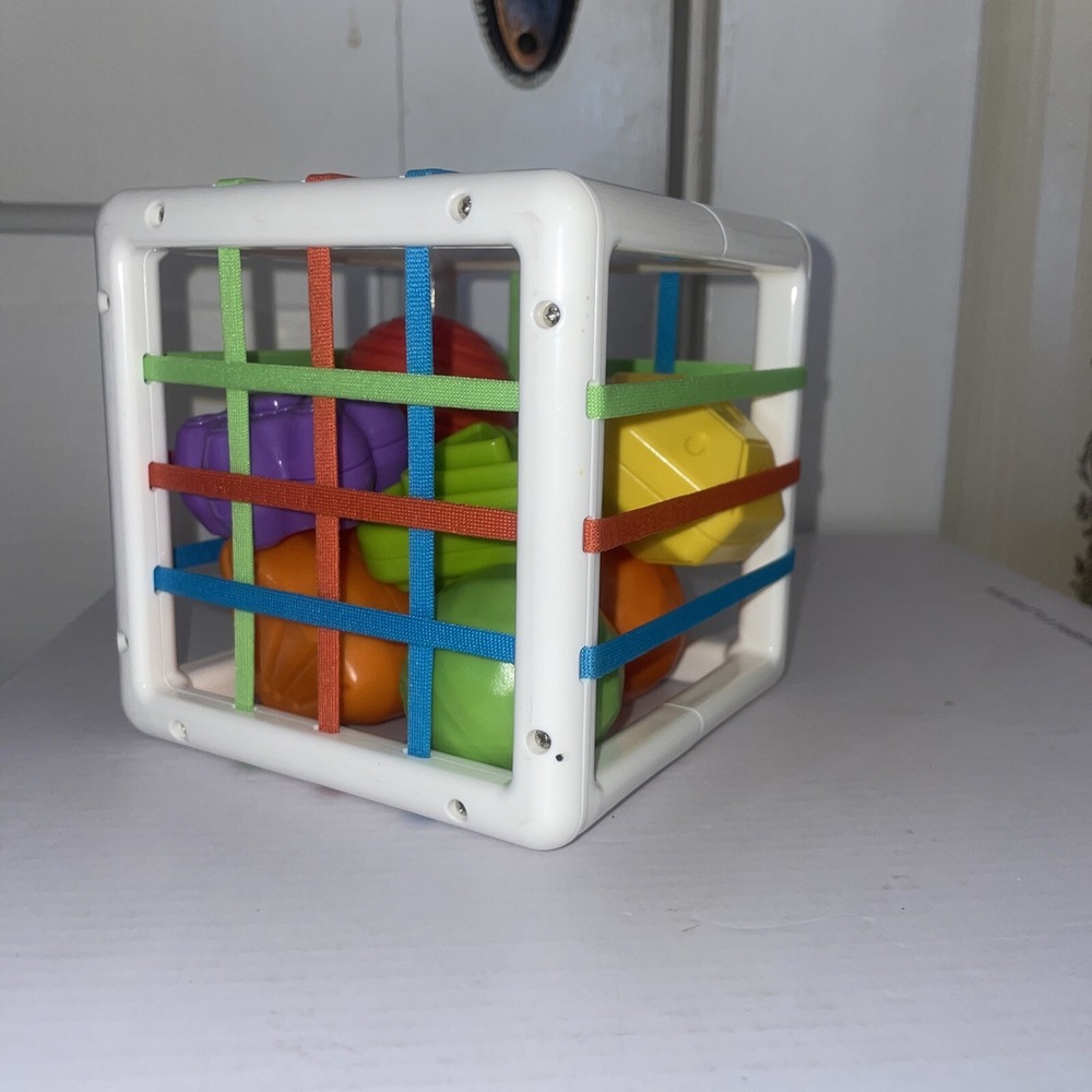 Sensory Brain Development Toy Elastic Bands Push Thru Shapes &‎ Colors Textures